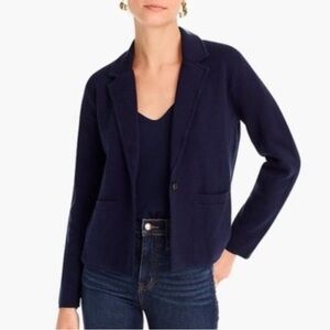 J.Crew Margot Cropped Single-Button Sweater Blazer in Navy Size: S